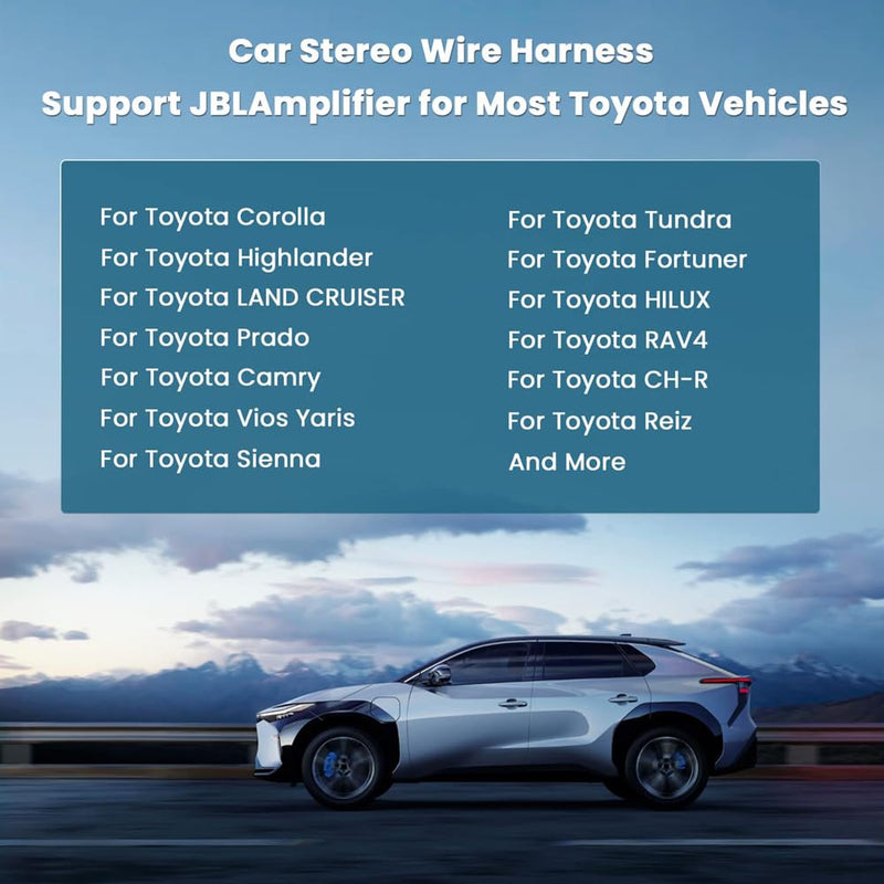 Car Head Unit Wire Hareness for Toyọta Caṃry Corọlla RAV4̣ 4Ruṇner Tacọma, Fit Toyọta Car Stereo Radio Power Cable USB CANBUS Decoder Adapter Support J-B-L Amplifier SWC