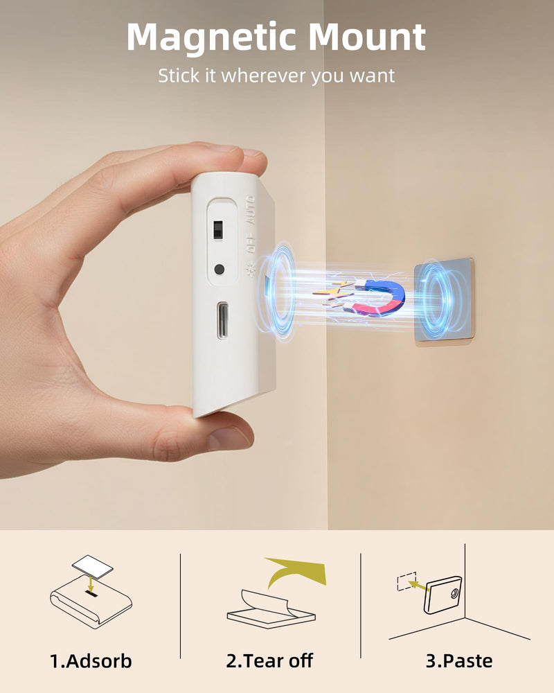 [AUSTRALIA] - EZVALO 6 Pack Motion Sensor Night Lights, Sync LED Stair Lights Indoor, 1500mAh Rechargeable, Magnetic & Dimmable, 3000K Soft White, Portable Nightlight for Hallway, Stairs, Bathroom, Bedroom 6pack 