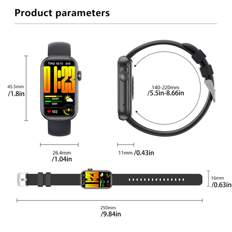 ZPIMY 1.47” AMOLED Smart Watch for Women (Make/Answer Call), 5ATM Waterproof Mens Smartwatch, Fitness Tracker Smartwatch for Android iPhones, Digital Watches Step Counter, 2 Straps (Black) Black