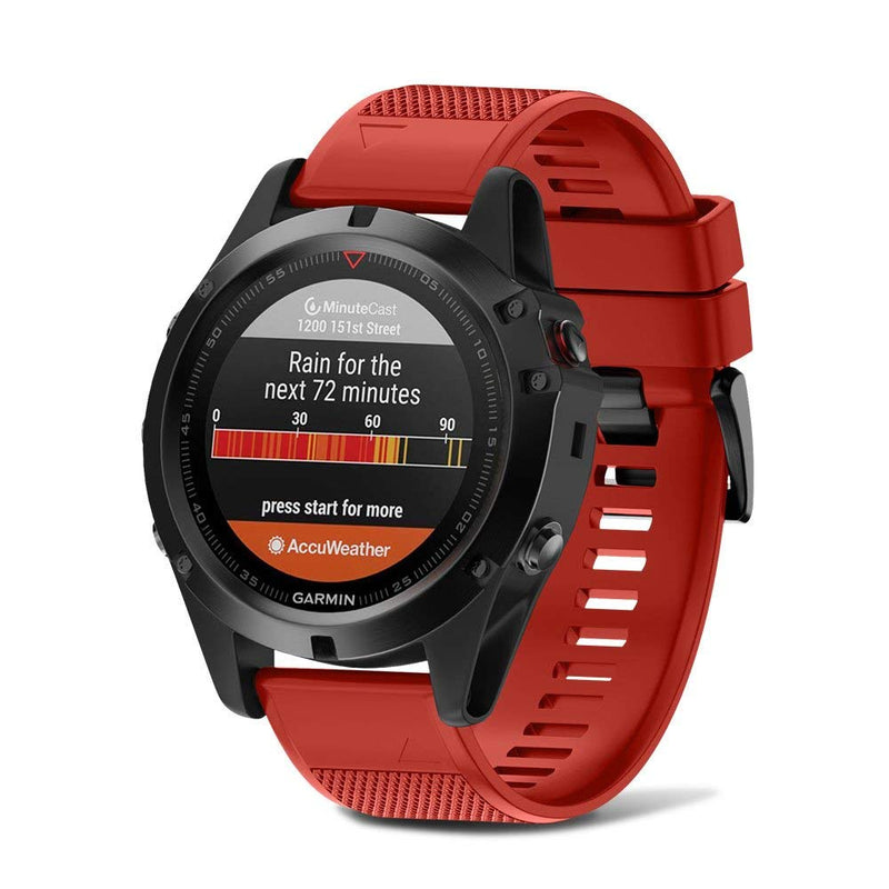 NotoCity Compatible with Forerunner 935 Watch Band Silicone Watch Strap Replacement for Fenix 5/Fenix 5 Plus/Fenix 6/Fenix 6 Pro/Forerunner 935/945/Approach S60/Quatix 5(Black/Slate/Red/Orange/Army) Black/Slate/Red/Orange/Army