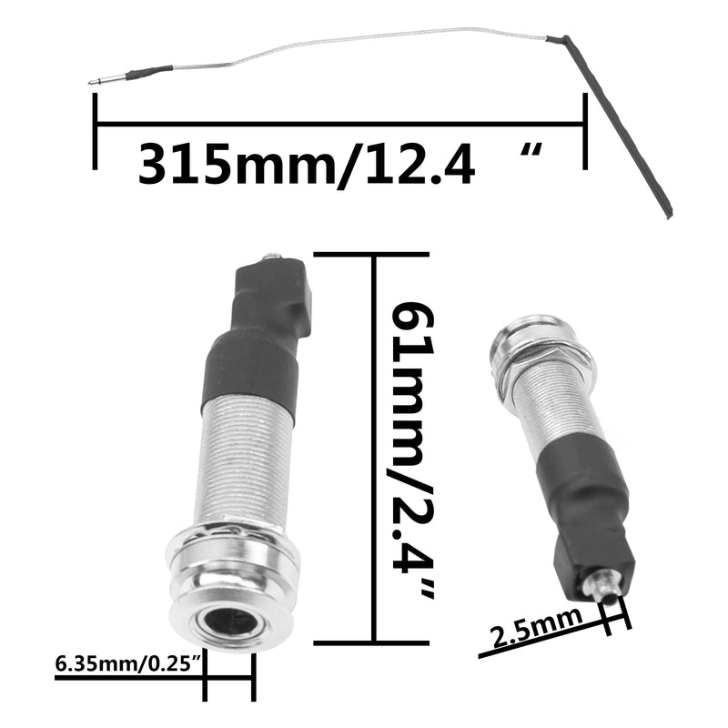 1Set Yootones Guitar No Soldering Required Rod Piezo & Endpin Jack Harness Compatible with Acoustic Guitar Cigar Box Guitar