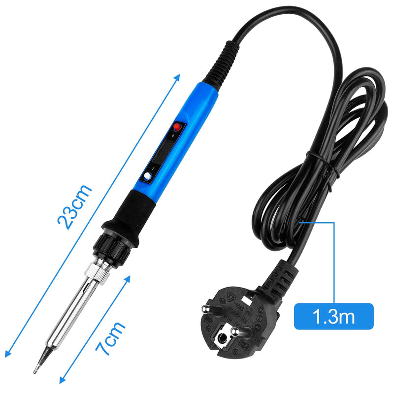 WinGluge 80 W Soldering Iron Set, Soldering Station with Temperature Adjustable 180-480 °C, Soldering Set with Soldering Wire, Soldering Iron Kit with LED Screen and 5 Soldering Tips for Hot Cutting