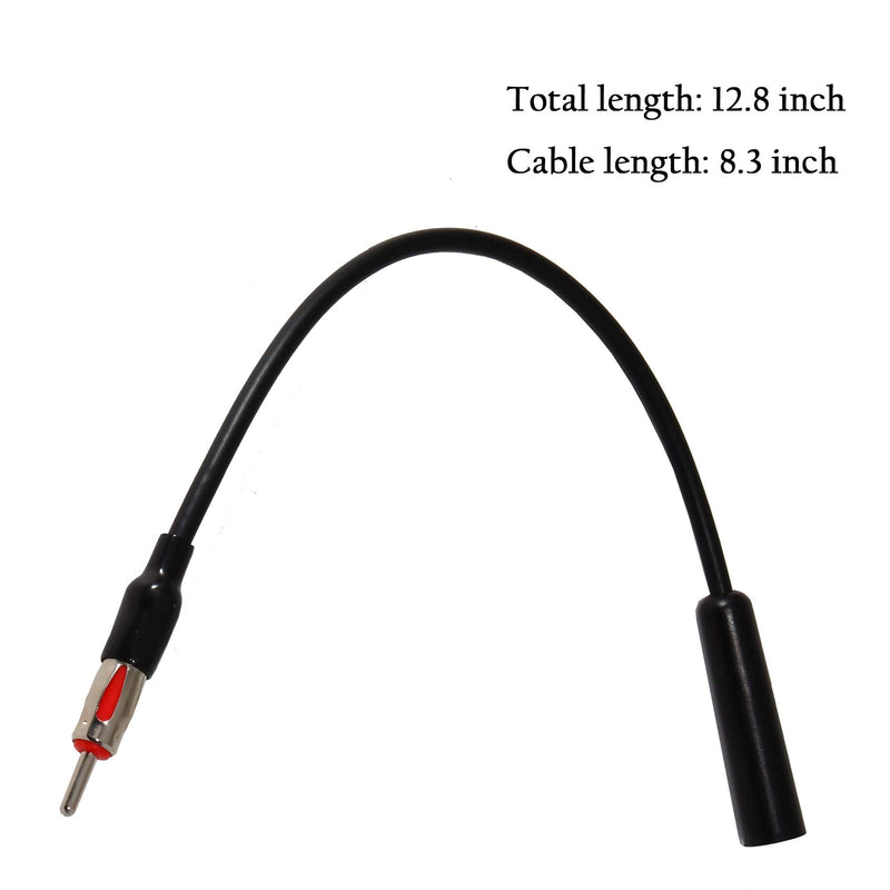 12” Universal Car AM FM Radio Antenna Extension Extender Cable Male to Female Antenna Adapter for Auto Stereo DIN Male to Female