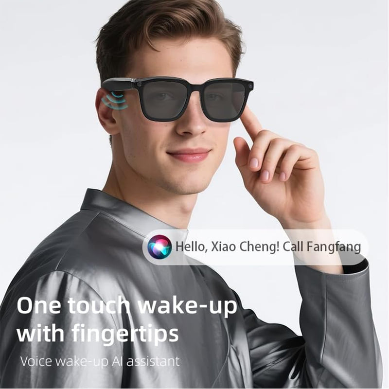 MEGREZ AI Smart Glasses with Camera, Hands‑Free Smart Sunglasses | 1080P video recording, real‑time translation, object recognition, audio music playback, ideal for travel, vlogging & meetings