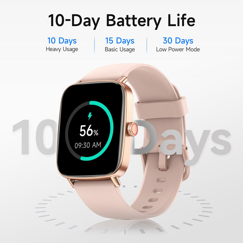 Smart Watch for Women, 1.85" HD Smartwatch Compatible iPhone/Samsung/Android (Answer/Make Calls), 100+ Sport Modes Fitness Tracker with Heart Rate/Sleep/SpO2 Monitor, IP68 Waterproof, with 2 Bands Rose Gold/ 2 Band