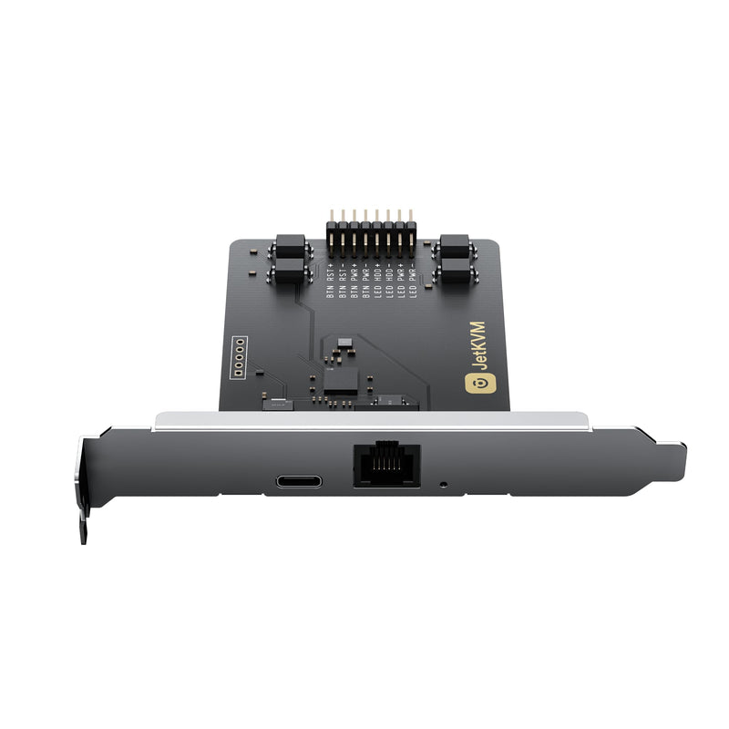 JetKVM ATX Extension Board,Jet KVM ATX Power Remote Control | BIOS-Level Remote Power ON/OFF, Reset PC Server Data Center,Single-Cable Pass-Through Power,Dual Headers,2 PCIe Brackets