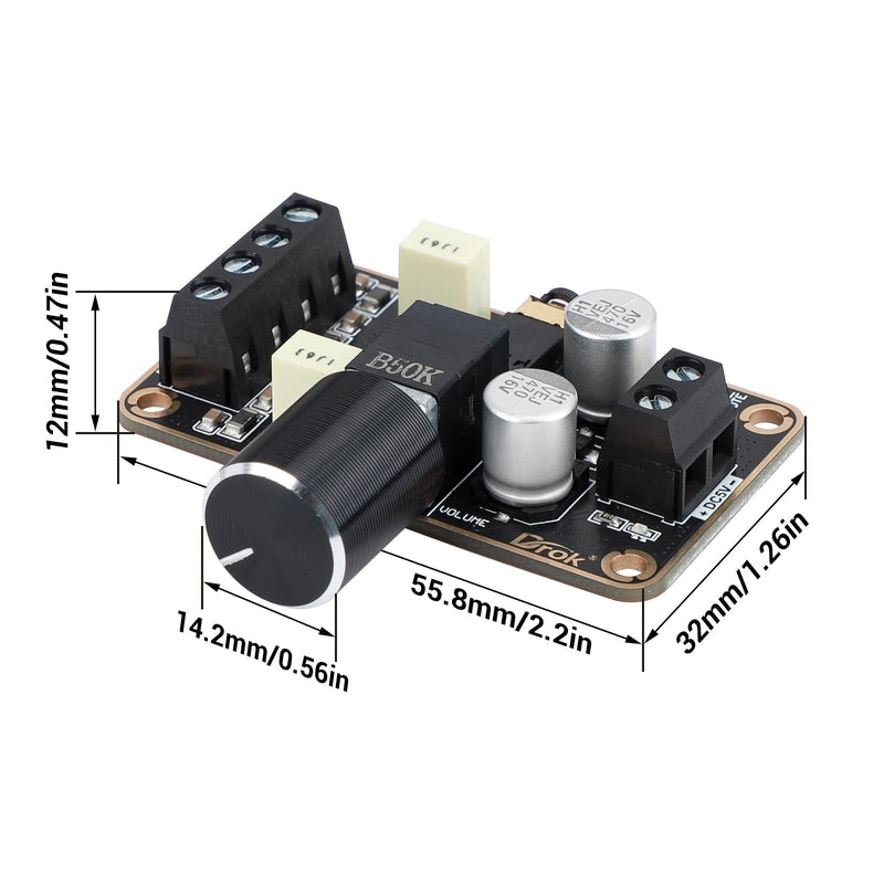 [AUSTRALIA] - DROK Audio Amplifier Board, 5W+5W Mini Amplifier Board PAM8406 DC 5V Digital Stereo Power Amp 2.0 Dual Channel Class D Amplify Module for Speaker Sound System DIY 