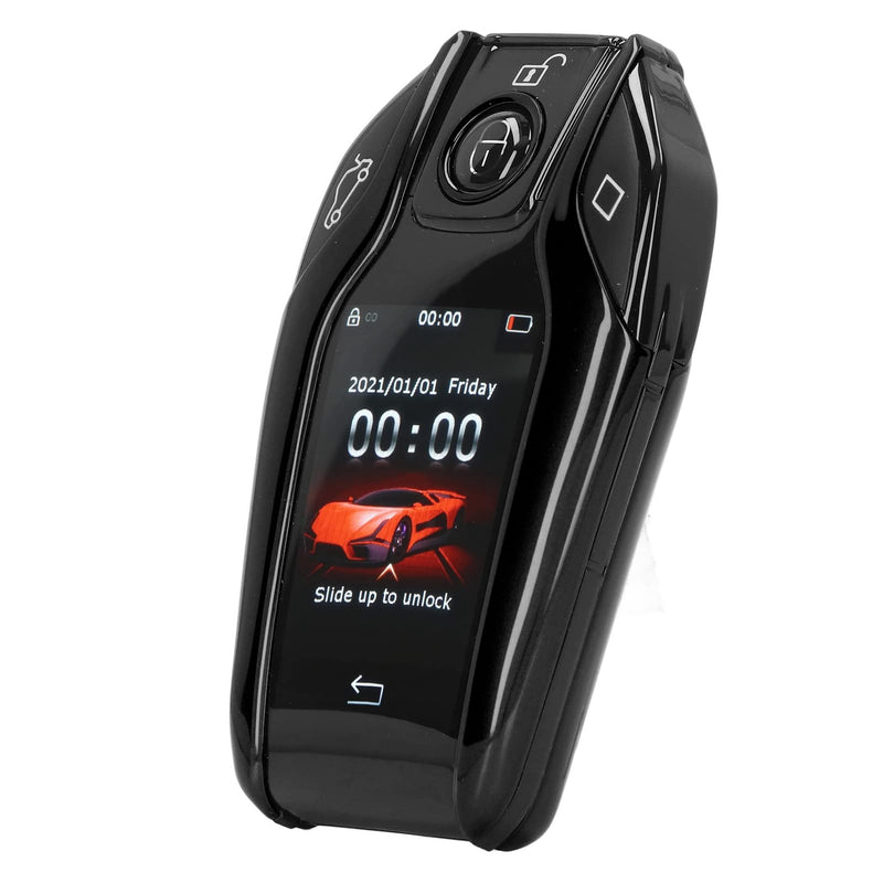Universal Smart Key TK800+ LCD Touch Screen, 2 PCS | Keyless Entry Auto Lock Unlock for Start Stop Engine Vehicles, Aluminum Alloy Frame, Anti-Loss Contact Info Display Black