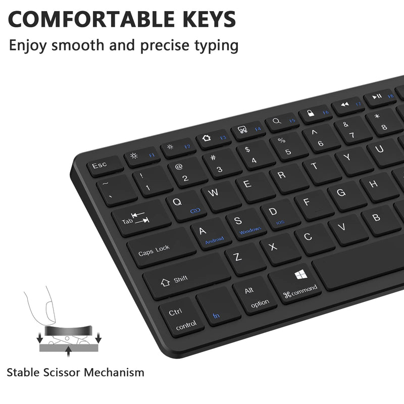 TaIYanG Bluetooth Keyboard for iPad Wireless Keyboard Compatible iPad 10th/iPad 10.2(9th/8th/7th Generation),iPad Air 5th/4th, iPad Pro 11/12.9, iPad 9.7, iPad Mini and All Bluetooth Devices (Black) Black
