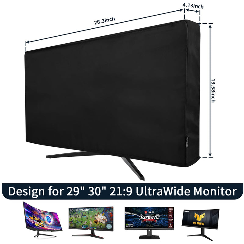 Monitor Cover for 27 29 30 inch 21:9 UltraWide PC Monitor | Anti-Static Monitor Dust Cover Compatible with Sceptre 30" Curved Gaming Monitor 21:9 2560x1080 Ultra Wide Ultra Slim, Black