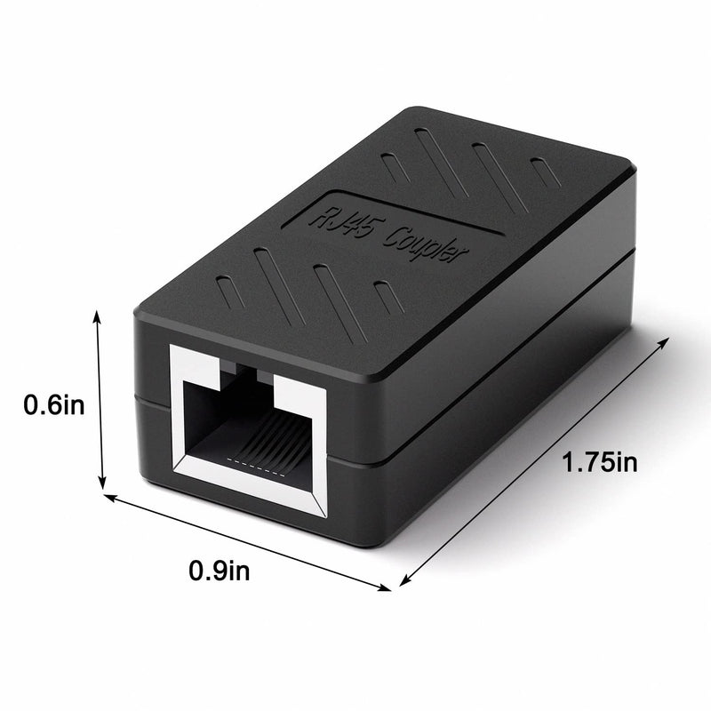 RJ45 Inline Coupler,RJ45 Coupler, Network Coupler, for Cat7/Cat6/Cat5e/cat5 Ethernet Cable Extender Connector - Female to Female, Black 20 Pack RJ45 Coupler Black 20 pcs