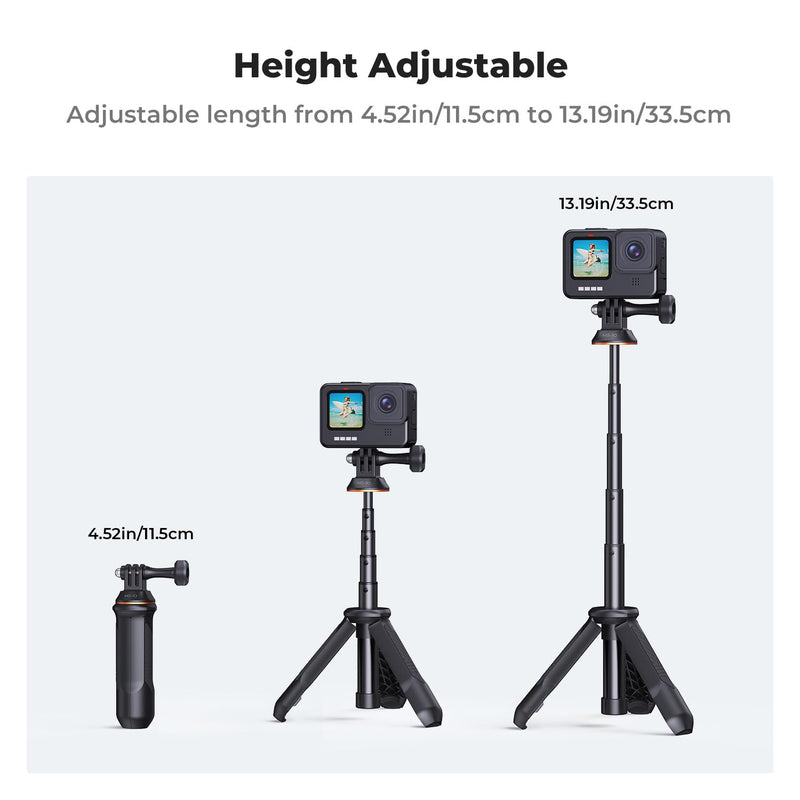 [AUSTRALIA] - K&F Concept Selfie Stick for GoPro, Portable Gopro Tripod Extendable Gopro Stick Gopro Vlog Tripod Stand for GoPro Hero 13 12 11 10 9/Max/DJI OSMO/Insta 360 AKASO Action Camera. Dark 