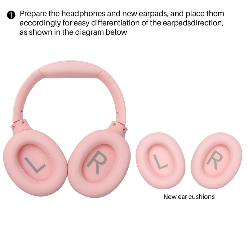 TOZO HT2 Hybrid Active Noise Cancelling Headphones, Wireless Over Ear Bluetooth Headphones Khaki+HT2 Replacement Ear Pads Pink
