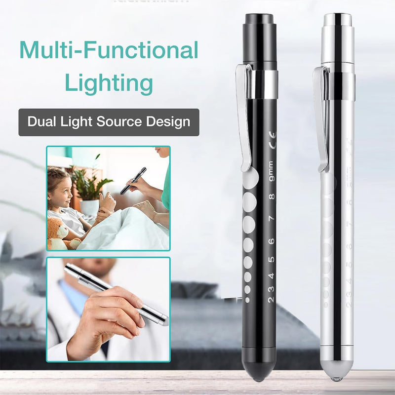[AUSTRALIA] - Tomedeks 2 Items Nurse Accessories Pupil Light Pupil Lamp Diagnostic Light Nurse Emergency Service Accessories with Pupil Meter and Ruler 