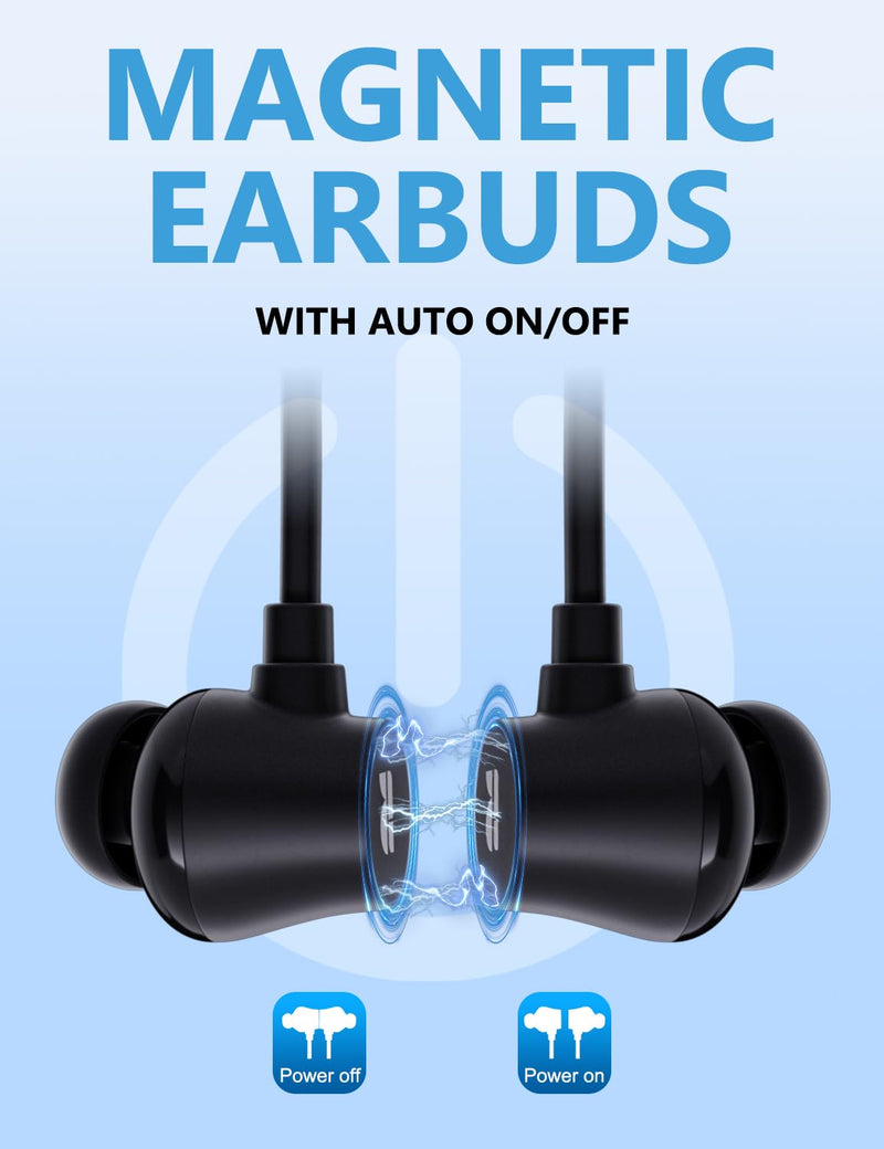 Rythflo 32dB Active Noise Cancelling Neckband Bluetooth Headphones, 60Hrs | 3 AI Mics ENC, V5.3 Multipoint Connection, ANC in-Ear earbuds, IPX6 Magnetic Earbuds for Home/Work/Travel/Office/Commute Black