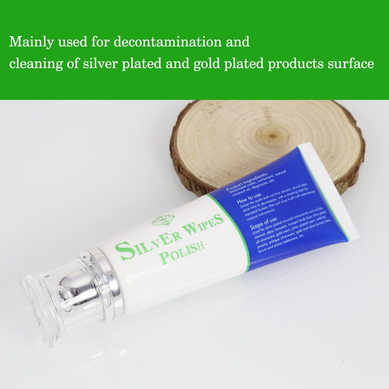 [AUSTRALIA] - Silver Wipe Polish Cleaner Removes Surface Oxidation Tarnish from Sterling Silver, Silver and Gold Jewellery and the Keys of Instruments for Flutes, Clarinets, Oboes, Bassoons, Trumpets,Silverware 