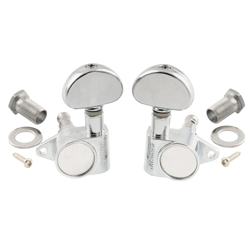 Wilkinson WJ303 3L3R Guitar Tuners Machine Heads 1:19 Ratio Tuning Pegs Keys for Epiphone USA Les Paul SG Electric or Acoustic Guitar, Chrome