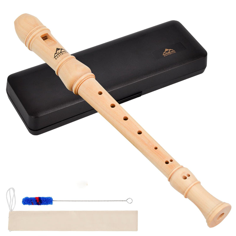 Eastrock Soprano Recorder German fingering C Key Beginners Recorder Instrument for Adults, 3 Piece Recorder With Hard Case（Maple Wood） 3 piece German Style