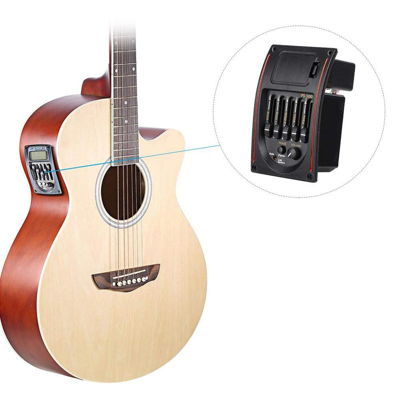 Guitar Pickup, 5 Band Acoustic Electric Digital Equalizer Pickup Tuner with LCD display for Guitar