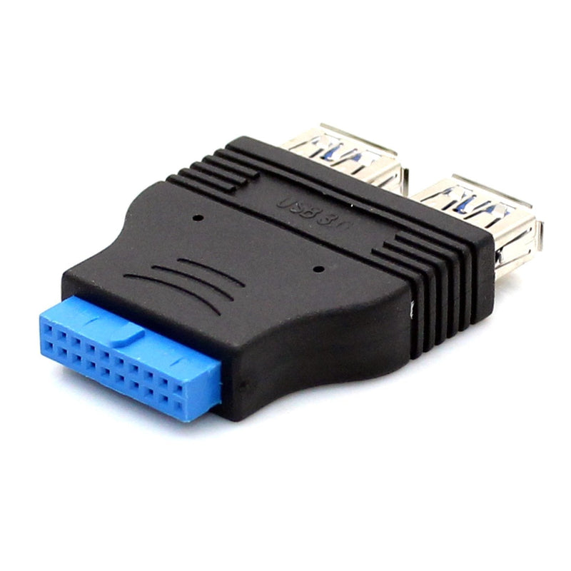 SinLoon 2 Ports USB 3.0 Female to USB3.0 Motherboard Female 20 Pin Header Connector Extension Adapter Slot Adapter Splitter for USB Ports Directly to Your Motherboard (USB3.0 Connector 20 PIN)
