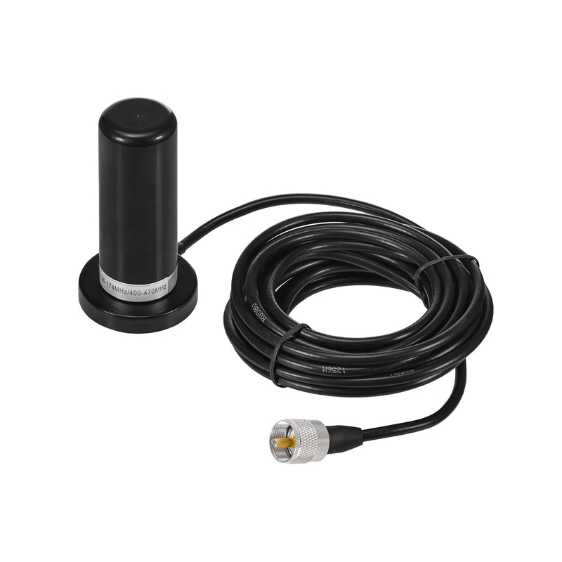 [AUSTRALIA] - Eightwood Dual Band VHF UHF Ham Mobile Radio Antenna PL259 Connector with Magnetic Base Extension Cable 16 feet for Vehicle Marine Ham Radio Amateur Radio Mobile Transceiver 144/430mhz 