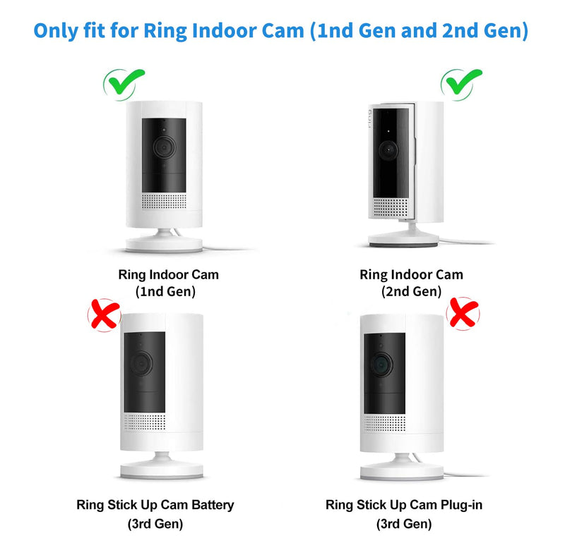 Outlet Mount for Ring Indoor Cam (2nd Gen and 1nd Gen), 1 Pack Plug-in Wall Mount Stand with Power Plug, 360 Degree Swivel and Space Saving Design (Ring Camera are Not Included)