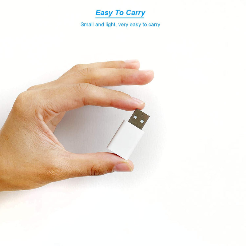 USB to USB C Adapter,USB-C Female to USB Male Adapter Compatible with Apple MagSafe Watch 7/8/9/SE/Ultra,Car,iPhone 15 14 13 12 Mini Pro Max,iPad,Galaxy,Pixel 7 6 5,CarPlay,Wall Plug 2 Pack White