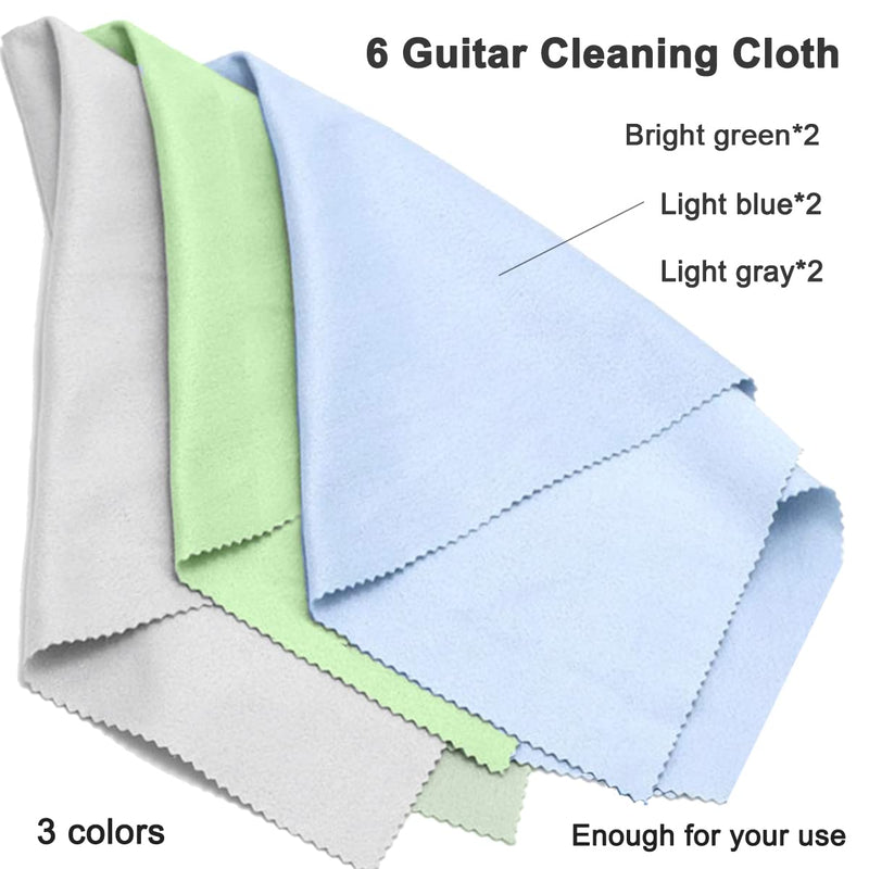 6 Pack Guitar Cloths, 12"x12" Microfiber Flute Cleaning Cloth for Musical Instruments Polishing & Cleaning Cloths for Guitar Flute Violin Piano Clarinet Trumpet Sax