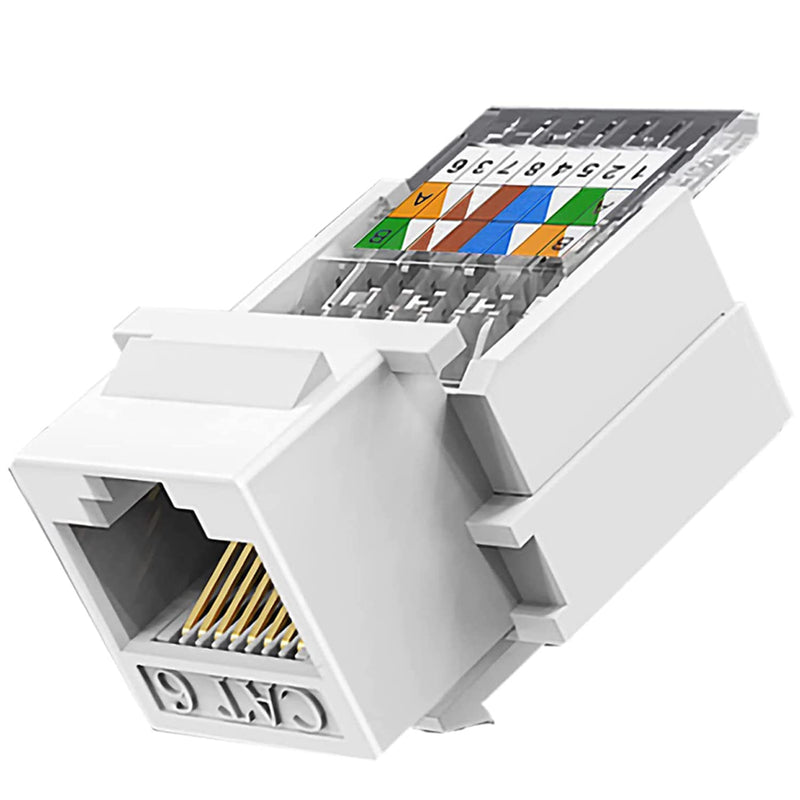 Greluma 10 x RJ45 Cat5e/Cat6 Keystone Jack - Tool-free No Punch Down Tool - Ethernet Wall Socket - Cat6 Network Coupler 10 tool-free keystone-1