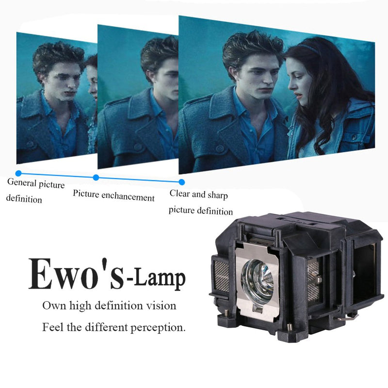 EWO'S ELP67 Replacement Projector Lamp for Epson ELPLP67 PowerLite Home Cinema 500 707 710HD 750HD EX5210 EX7210 EX3210 EX3212 VS210 VS220 X12 W12 S12 V13H010L67 Lamp Bulb Replacement