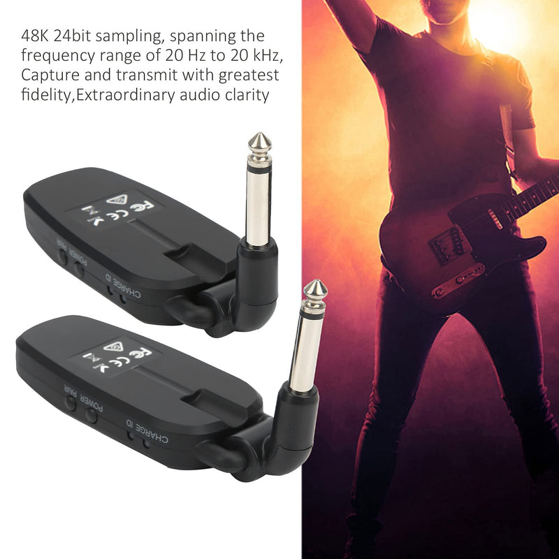 Rechargeable Guitar Transmitter Receiver Audio System 48kHz 24-bit 20Hz-20kHz Electronic Bass Pickup Amplifier Accessories