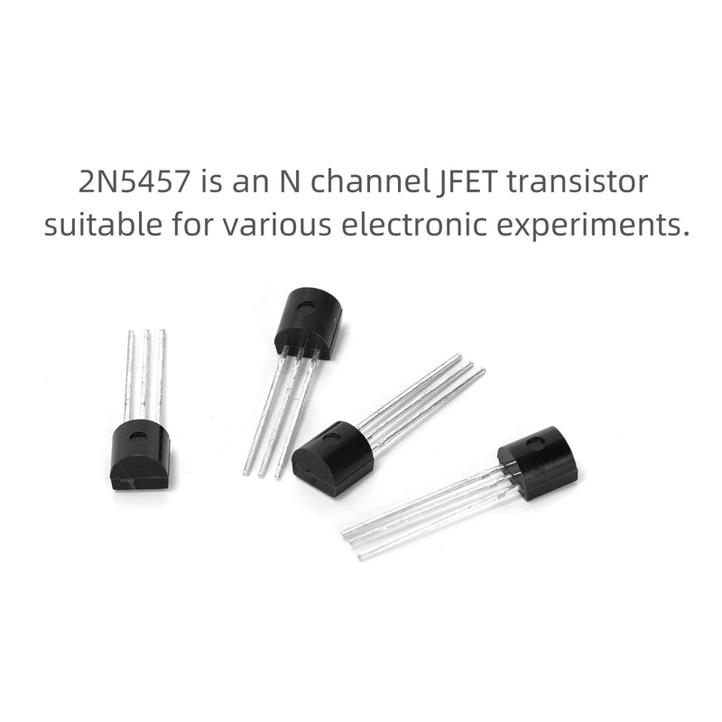 10Pcs 2N5457 N-Channel 5457 JFET Transistor 25V 10MA for DIY Projects Switching Transistor Analog Switch Bass Audio Amplifier