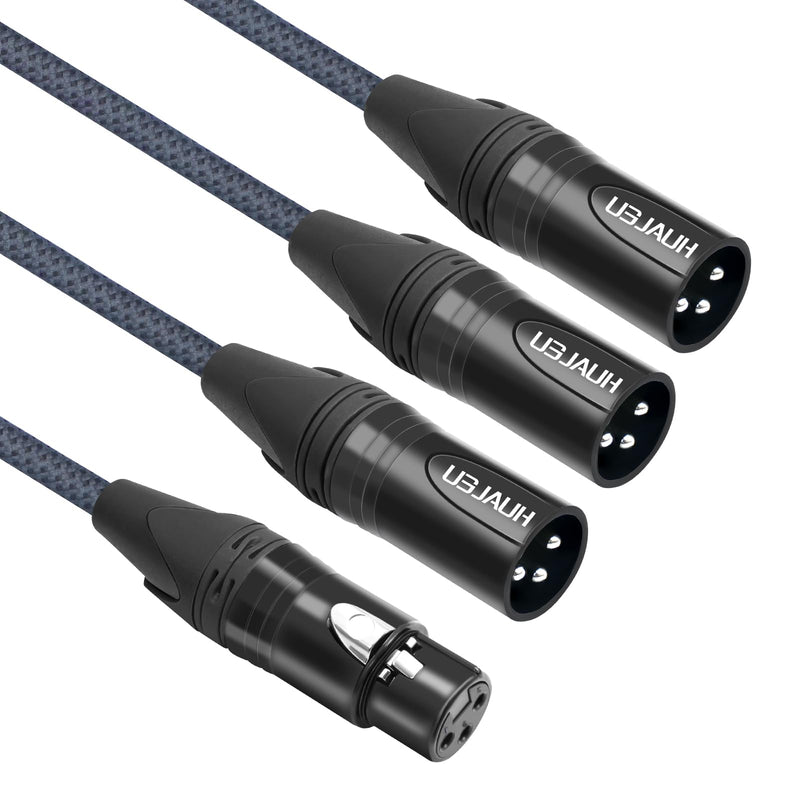 5FT XLR 1 Female to 3 Male Y Splitter Cable,3 Way XLR Splitter Balance 1 Female to 3 Male Audio Cable for Mixer Microphone-One Microphone Connects 3 interfaces 1 Pack 5Feet XLR 1 F To 3 M