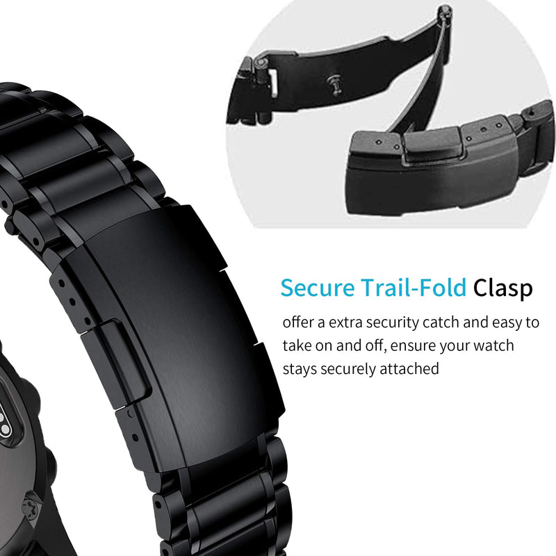 Titanium 22mm Band Compatible for Fenix 8 47mm/E 47mm/7/6 Pro/5 Plus/EPIX 2/Forerunner 965 955, 26mm Metal Quick Release WatchBand for Fenix 8 51mm/Enduro 3 51mm/7X Pro Sapphire Solor/6X Pro titanium
