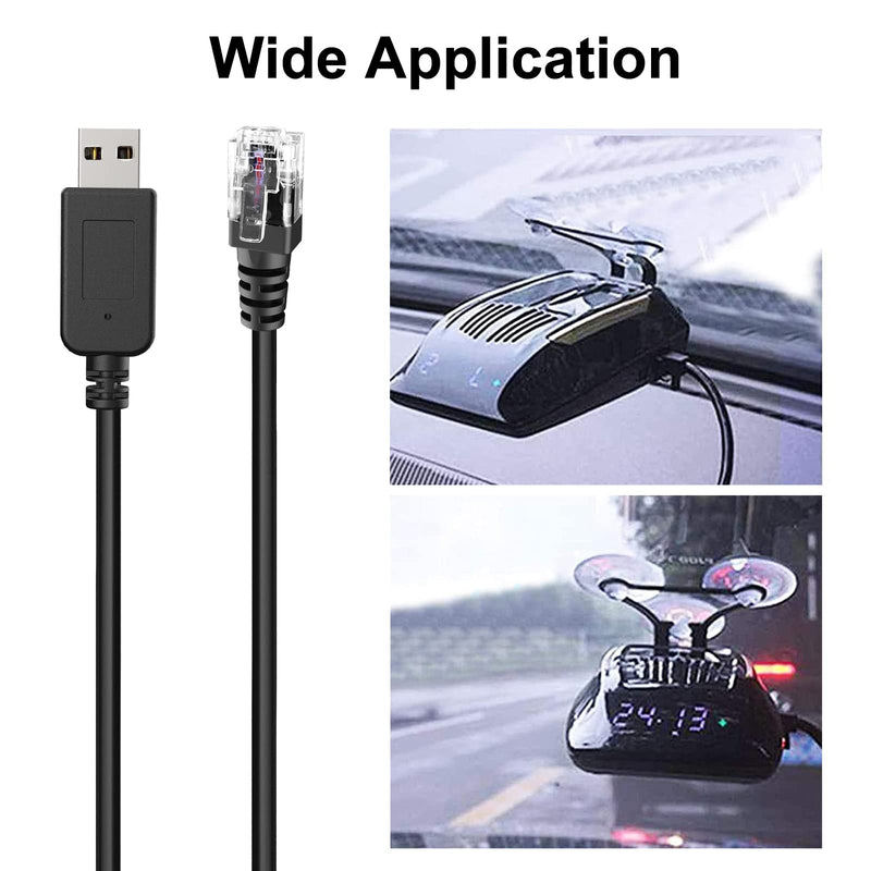Radar Detector Cable, USB to RJ11 Plug Cable,for Escort Radenso XP Uniden Beltronics Cobra Whistler Radar Detector,Replacement Power Cable for Radar Detectors (RJ11-3.3ft) RJ11-3.3ft