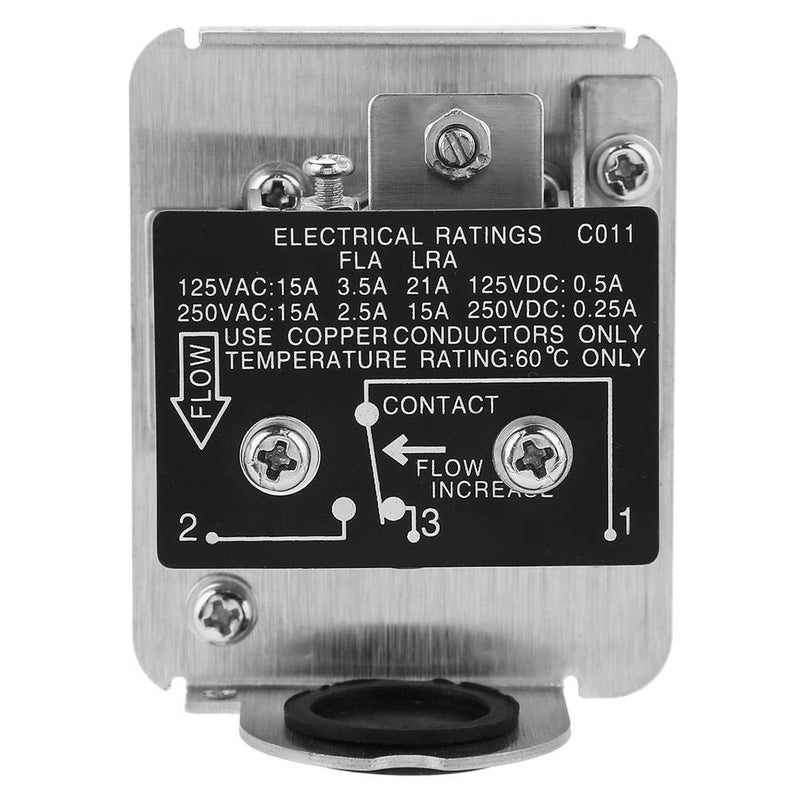 Flow Monitor, 1/2 Inch Adjustable Thread Connection SPDT Contacts Water Paddle Flow Valve Switch 1.0MPa Flow Regulator for Water Treatment System, Central Air Conditioning etc. (Red)