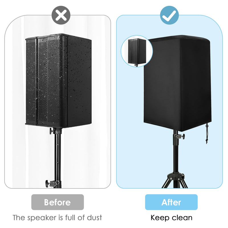 [AUSTRALIA] - Speaker Cover, Outdoor Speaker Covers for PA/DJ Lightweight Powered Speaker, UV Protection Water Resistant Dustproof 210D Oxford Cloth Speaker Covers (2 PCS) (Black, 12 Inch) Black 