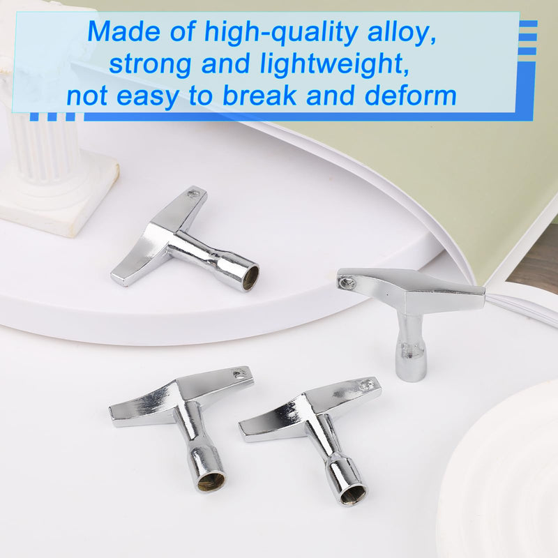 4pcs Drum Key Tool, Drum Tuner Key Drum Tuning Key Drill Bit Drum Key Tuner with Ergonomic Handle for Acoustic & Electronic Drums Metal Hardware Key Tool(Quadrilateral)