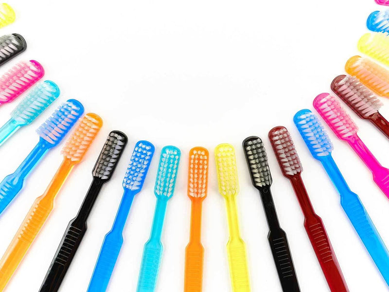 Dr. Bauer Disposable Toothbrushes with Toothpaste Pack of 100 Blue-red-pink-black 100 stück (1er Pack)
