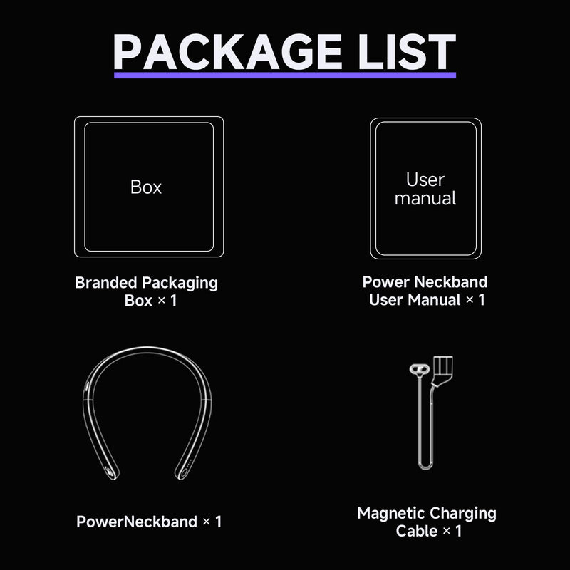 Magnetic Smart Glasses Charging Neckband | Third-Party Compatible Fast Charging Power Neckband for ROKID Magnetic Port AI Glasses, 93g Ultra-Lightweight Design