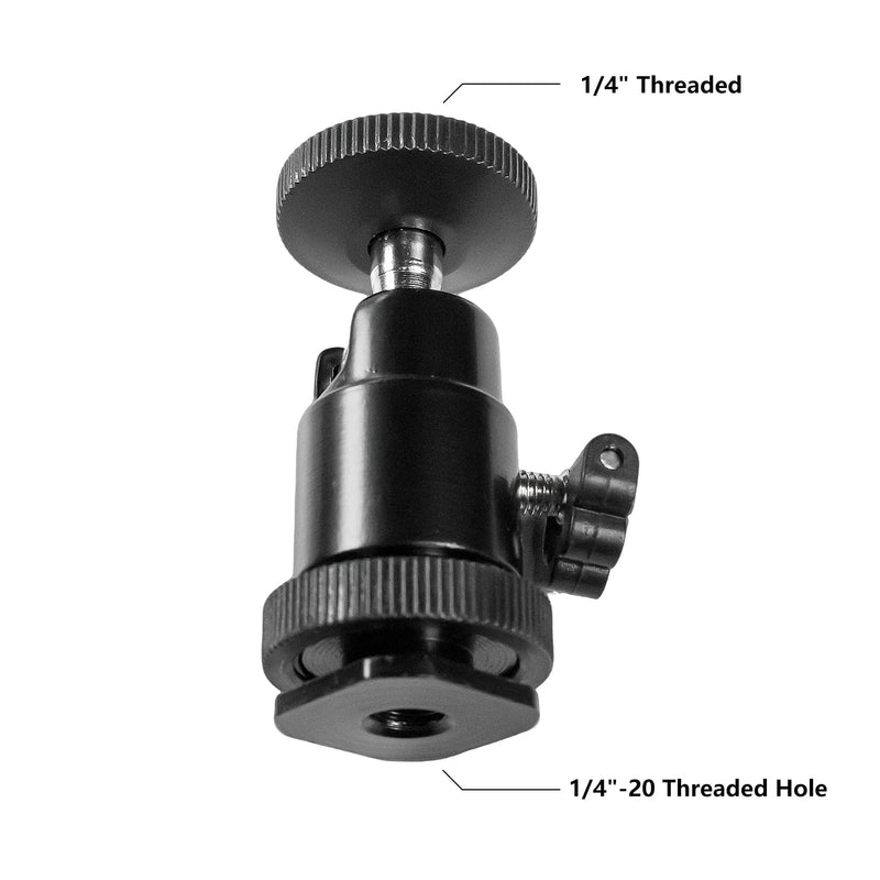 [AUSTRALIA] - Hot Shoe Phone Mount for Camera, Ball Head Adapter with Phone Clamp - 360° Rotatable Smartphone Holder for DSLR/Mirrorless/Action Cam Live Streaming 