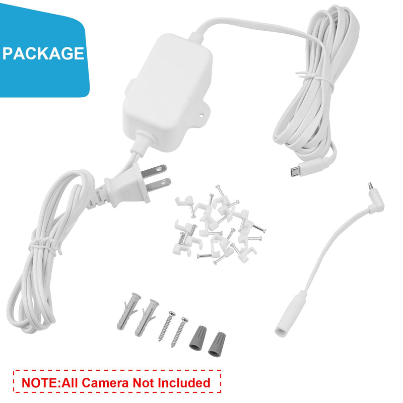 13Ft/4m Charging Cable Power Adapter Designed for Wyze Cam Pan v3, Wyze Cam V4, Wyze OG, Wyze Cam v3 and v3 Pro, No Need for a Charging Head, Suitable for Indoor and Outdoor Use, IP67 Waterproof