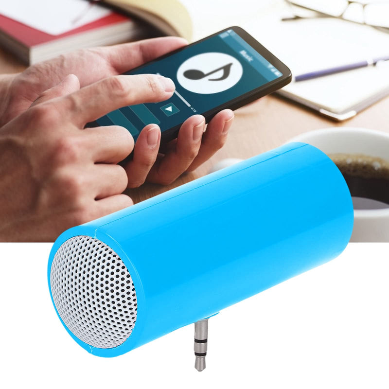 [AUSTRALIA] - 3.5 mm Jack Stereo Mini Speaker Portable Plug in Speaker for Mobile Phones and Tablets Plug in Speakers Mini Speaker with Aux Input Pillow for Sleeping Extern (Blue) Blue 