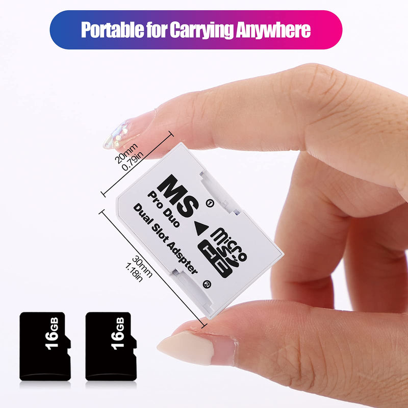 Cuziss Dual Slot MicroSD Micro SDHC Adapter Duo Pro Memory Stick Adapter for PSP Sony