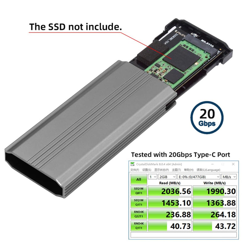 Type-C USB3.2 USB4 20Gbps to M-Key M.2 NGFF NVME SATA SSD PCBA Enclosure 2280/2242/2260mm RTL9220 type-c to M-key 2280/2242/2260mm