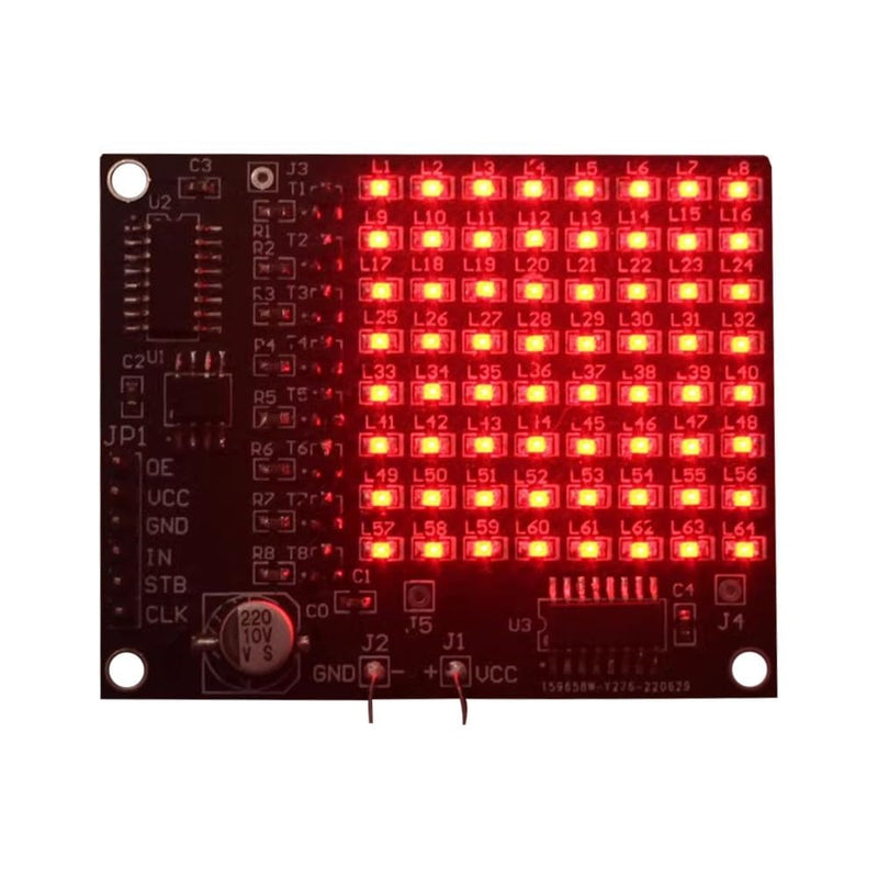 LED Welding Practice Board Kit, DX-TP16 64 SMD LED Patch Matrix Advertising Screen Soldering Practice Kit for Beginners