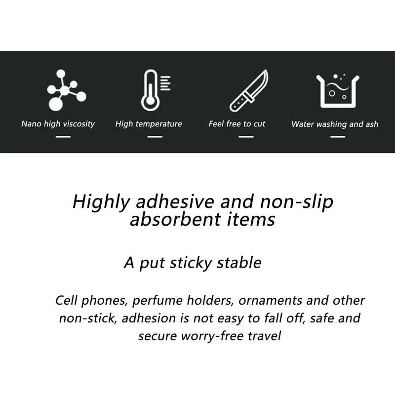 2pack Sticky Upgraded Anti-Slip mat - Non-Slip Rubber, 10.6 X 5.9 Inches - Universal Car Dashboard Sticky Mat for Phone, Sunglasses, Keys - Black/Leather Pattern - 27 * 15cm HF201