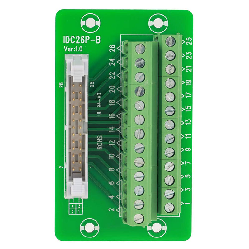 IDC26P DIN Rail Module, DIN Rail Breakout Board Module Terminal Block Module 26-Pin 5mm Interface Module with Plug Breakout Board