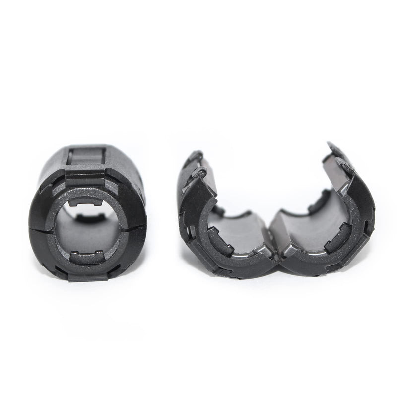 TOJOIN 10PCS Ferrite Bead Clip on Ferrite Core RFI EMI Noise Suppressor Ferrite Rings Cable Clip for Phone, TV, Speaker, USB Radio, Audio Equipment 9mm Inner Diameter Black 9mm-10pcs