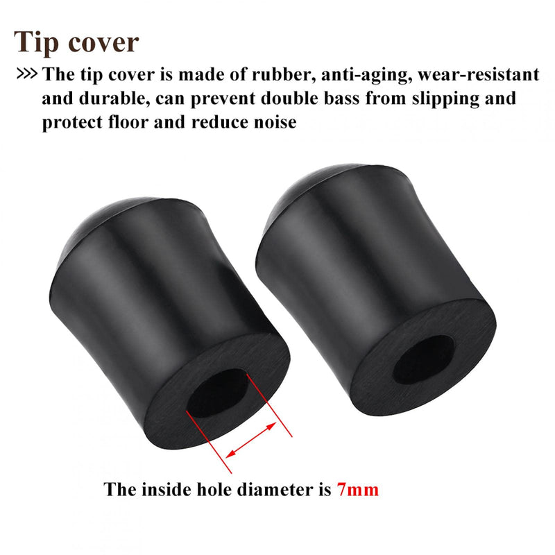 Tomotato 2PCS Double Bass Endpin Protector Double Bass Endpin Rubber Tip Stopper Upright Bass Parts Replacement Rubber Tip for Double Bass End Pin Protector